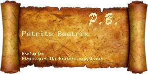 Petrits Beatrix névjegykártya